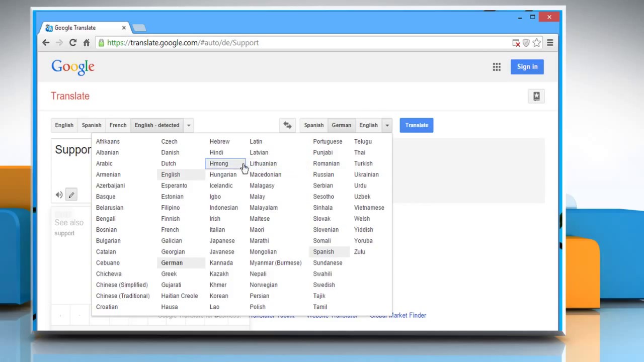 Handwriting translation through Google Translation :Tutorial