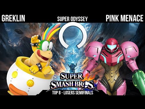 Super Odyssey - Greklin (Bowser Jr.) Vs. Pink Menace (Samus) - Top 8 - Losers Semifinals
