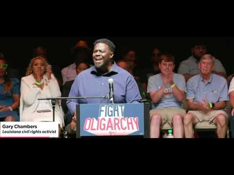 Gary Chambers Jr speaks before Senator Bernie Sanders Sep 21st , 2025