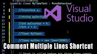 How to Comment Multiple Lines in Microsoft Visual Studio