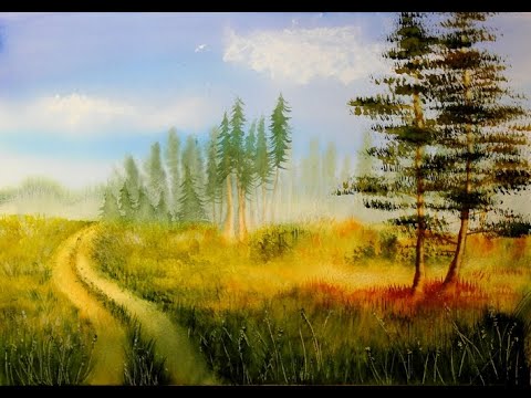 Wie male ich Aquarelllandschaften OHNE Skizze - step-by-step und einfache Techniken