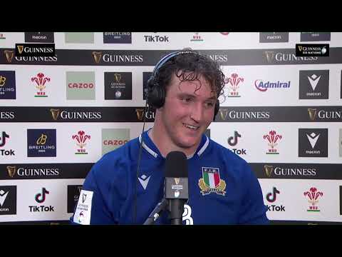 Michele Lamaro reacts to Italy's victory in Wales | 2022 Guinness Six Nations