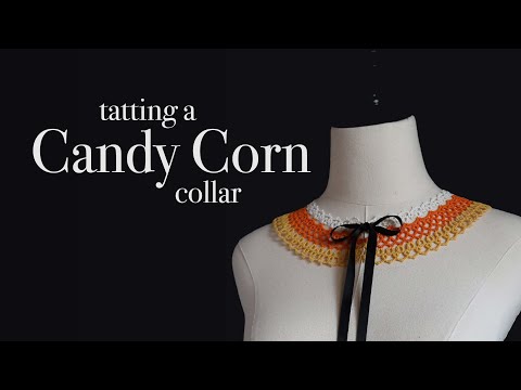 Shuttle Tatting ASMR: Candy Corn Collar