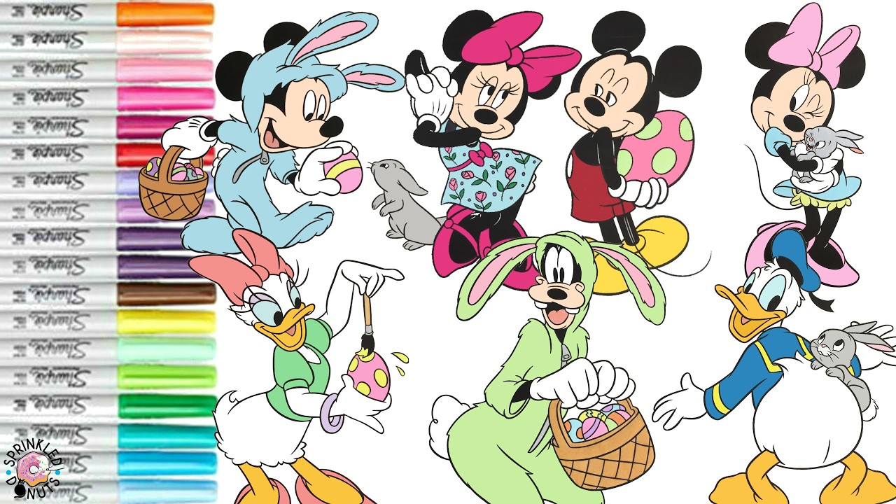 Disney Easter Coloring Book Compilation Minnie Mouse Mickey Mouse Goofy Daisy Duck Donald Duck