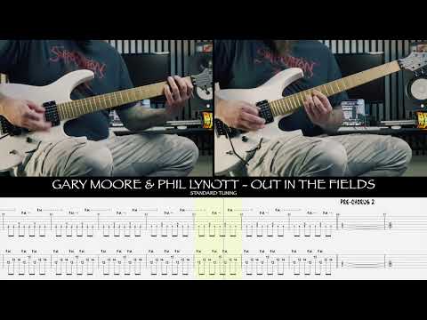 GARY MOORE & PHILL LYNOTT - Out in the fields [GUITAR COVER  + TAB]