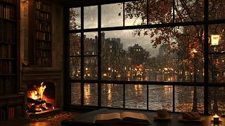 Cozy Rainy Autumn Jazz ☕ Warm Jazz & Gentle Rain Sounds for Study, Sleep & Stress Relief