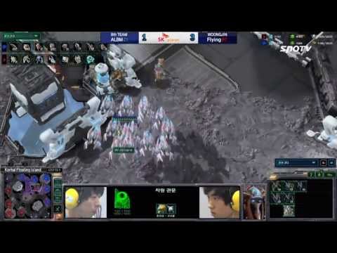 [0416] ALBM(8TH) vs Flying(WOONJIN) ZvP 5SET KeSPA Korhal Floating Island   - Stracraft 2,esportstv