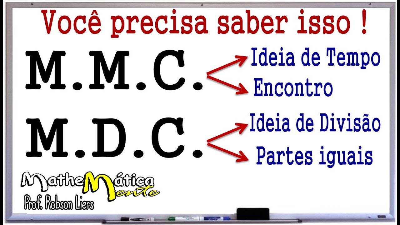 MÍNIMO MÚLTIPLO COMUM E MÁXIMO DIVISOR COMUM - MMC E MDC - Prof Robson Liers
