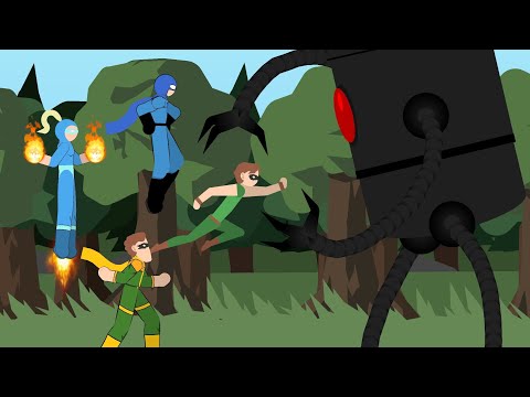 Omnidroid V.X 2 vs Supers (The incredibles) | Stick Nodes