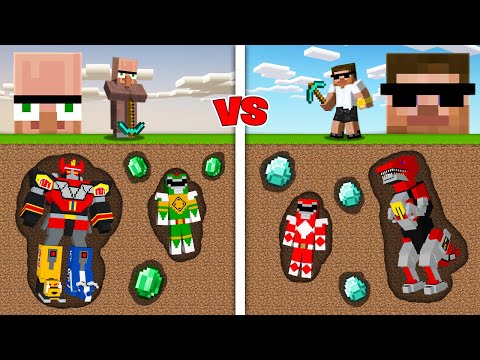 Rs1 vs Rs9,99,999 Power Ranger Items Mining Challenge in Minecraft