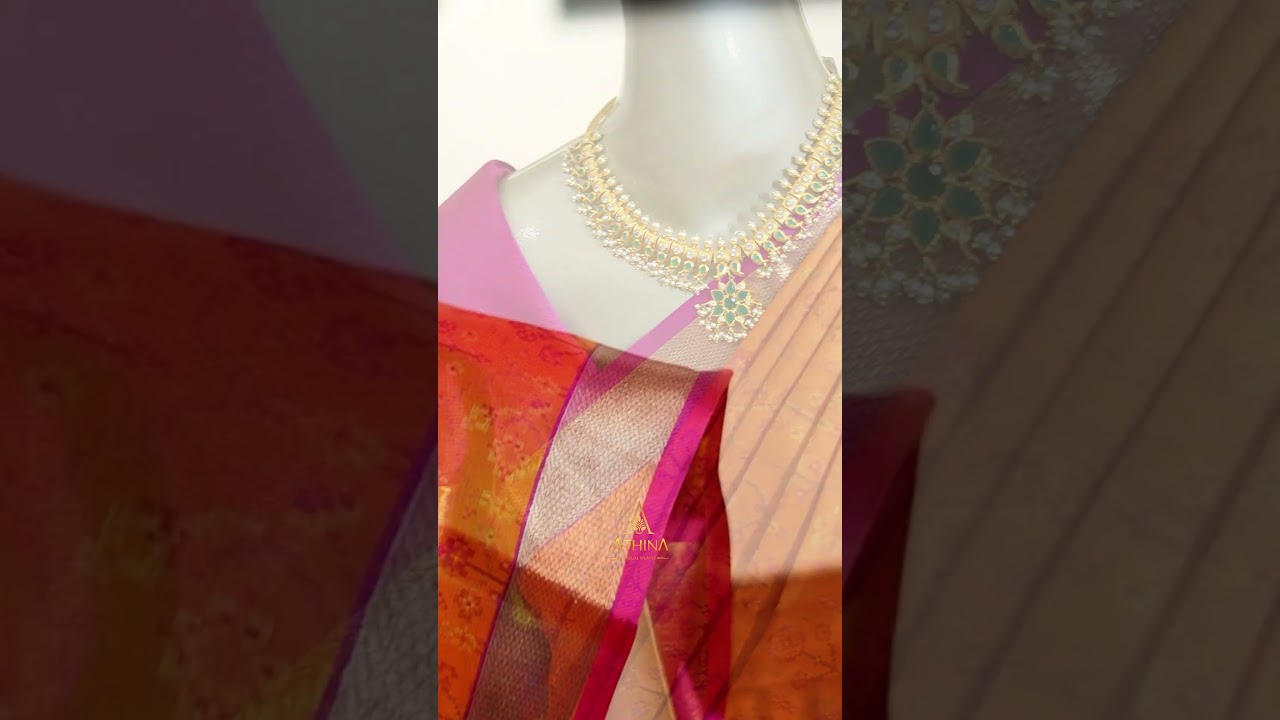 సంప్రదాయపు ఆభరణం – కంచిపట్టు చీర | orange Kanchipattu saree #athinaregalweaves #indiansarees #saree