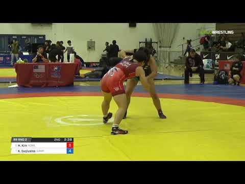 Women's Freestyle 59 RR Rnd 2 - Han Bit Kim (Kore) vs. Koral Sugiyama (Camp)