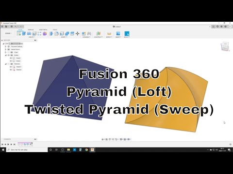 Pyramid and Twisted Pyramid in Fusion 360 - (Sweep with twist angle)