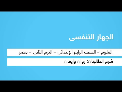 الجهاز التنفسي في الإنسان - العلوم - الصف الرابع الابتدائي - الترم الثاني - المنهج المصري - نفهم