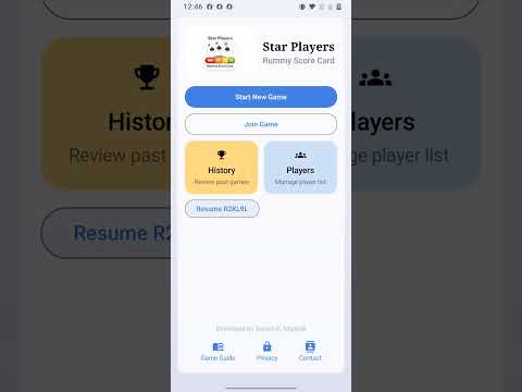 Star Players Rummy Score Card
