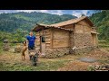 I built a wooden and stone house near the river; the house design process.