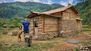 I built a wooden and stone house near the river; the house design process.