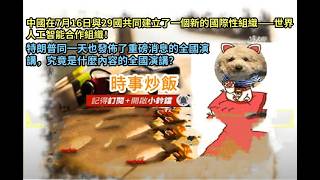 時事炒飯 - 中國在7月16日與29國共同建立了一個新的國際性組織——世界人工智能合作組織！特朗普同一天