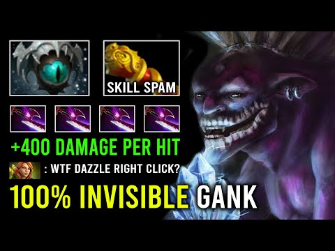Brutal Right Click +400 Damage Per Hit Safelane Hard Carry Dazzle 100% Invisible Gank Dota 2