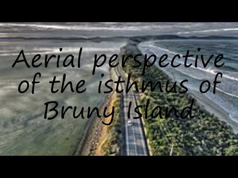 How to pronounce Aerial perspective of the isthmus of Bruny Island in English?