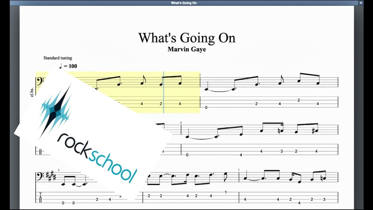 What's Going On Rockschool Grade 7 Bass