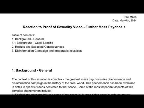 Reaction to Proof of Sexuality Video - Further Mass Psychosis