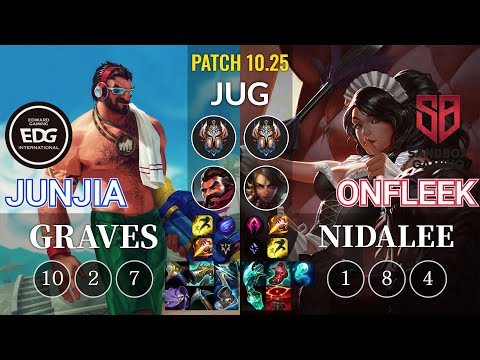 EDG JunJia Graves vs SB OnFleek Nidalee Jungle - KR Patch 10.25