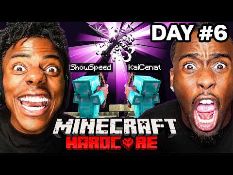 FIGHTING THE ENDER DRAGON (FINAL) - MINECRAFT HARDCORE ALL BOSSES DAY 6🍄🔨🧟‍♂️ft. KaiCenat (Part 2)
