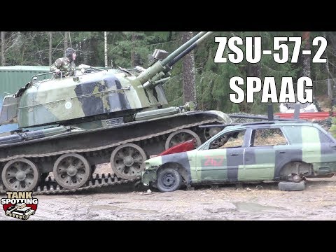ZSU-57-2 vs. enemy vehicle - Kevätsawutus 2018 at Parola Armour Museum