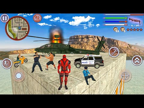 Deadpool Rope Hero Vice Town - Cops Destroyed my Helicopter - Android Gameplay