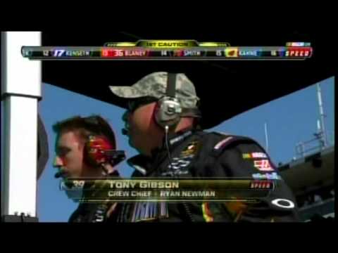 Tony Stewart Takes out Ryan Newman Gatoraid Dual 150 1st Round Daytona 2011.mpg