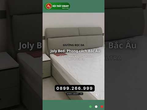 Giường bọc da Unltra Microfiber siêu bền UM-1661| Giường gỗ tự nhiên bọc da hiện đại