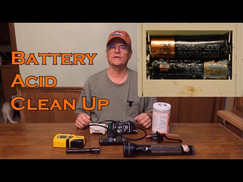 image-How do you clean after a battery has leaked?