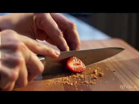 Luxury Penthouse Kitchen Storytelling Sequence: Female Chef Preparing Dessert