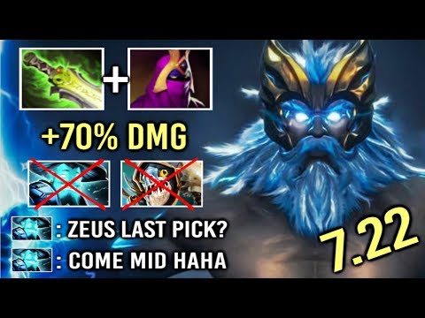 EPIC 70% MAGIC 14% Static 7.22 Pro Zeus vs Storm + Slark Crazy Anti Counter Game by Iceberg Dota 2