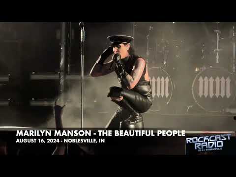 Marilyn Manson performing "The Beautiful People" on August 16, 2024 in Noblesville, IN