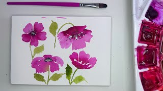 BEGINNERS.. Paint Your Own Watercolor Florals  🌸 4 Easy Flower Angles | Beginner Step-by-Step