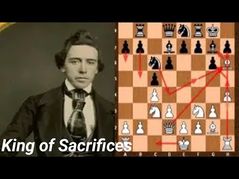 Paul Morphy vs. Thomas Worrall: A Classic Chess. Morphy Chess game. Morphy King of sacrifices.
