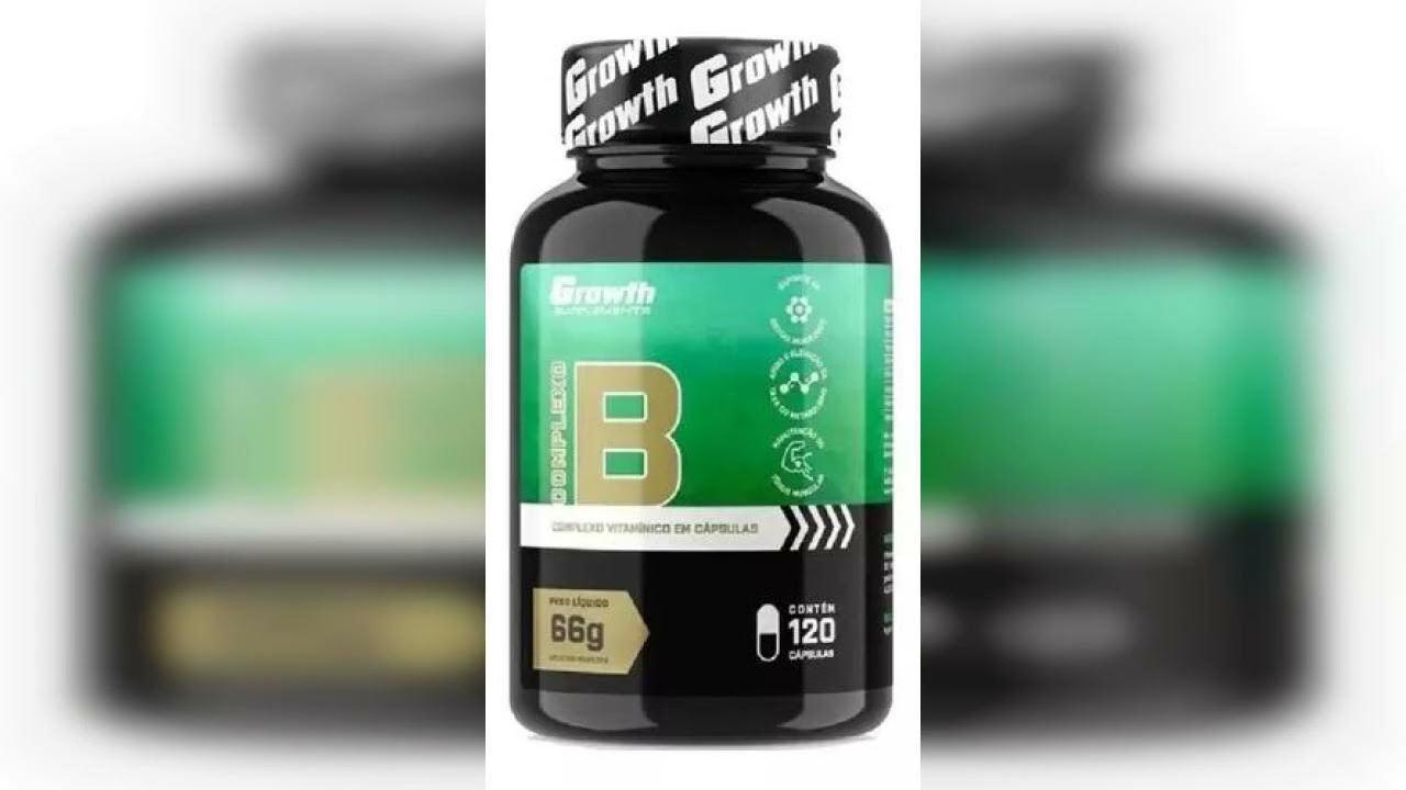 Miniatura da avaliação em vídeo de Vitamina Complexo B Growth Supplements 120 Cápsulas