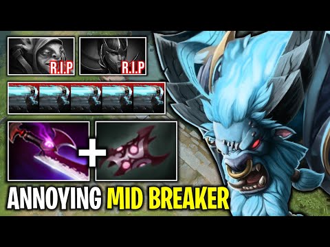 ANNOYING MID BREAKER..!! SPIRIT BREAKER MID NON STOP GANKING WITH SILVER EDGE & ARMLET | DOTA 2