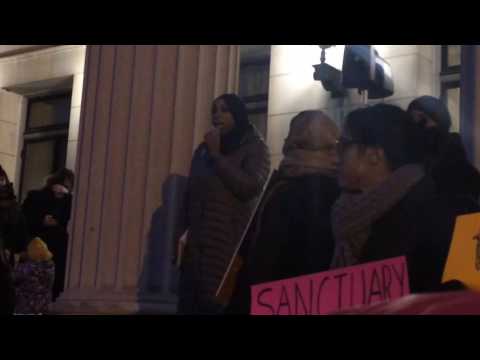 Tahirah Amatul Wadud speaks at Springfield rally for immigrant rights