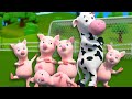 Five Little Piggies | 3D Nursery Rhymes For Kids And Childrens | Songs For Baby by Farmees