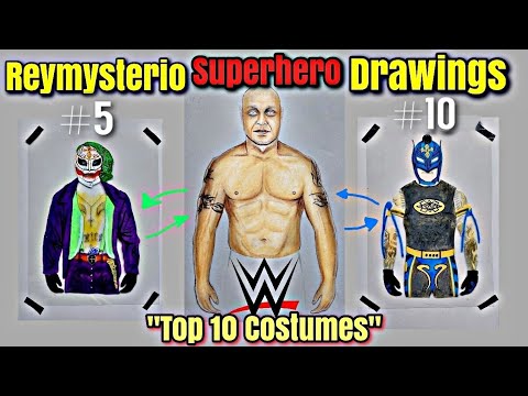 Reymysterio Superhero inspired costume drawing |10 attires|Vertical video...