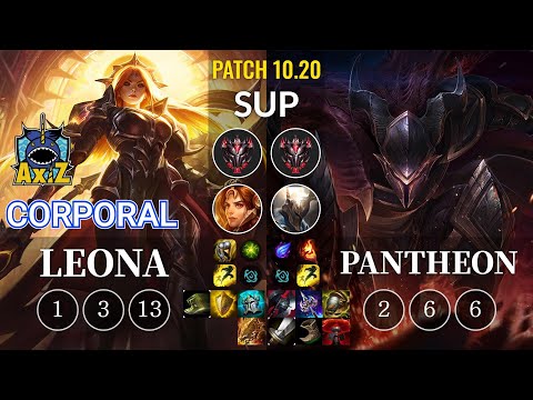 AXIZ Corporal Leona vs Pantheon Sup - KR Patch 10.20
