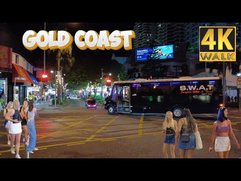 Surfers Paradise - Gold Coast, Australia 🇦🇺 Friday Night Walk 4K