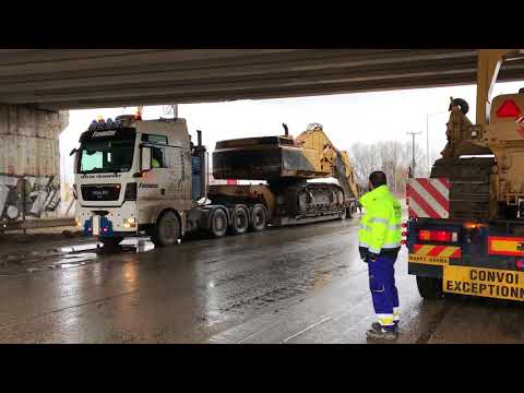 Loading And Transporting The Caterpillar 375 Excavator - Fasoulas Heavy Transports