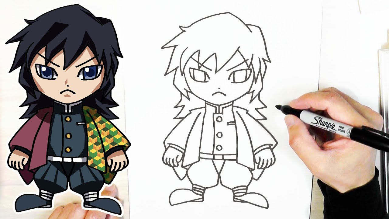 Giyū Tomioka | How to draw Demon Slayer #stayhome and draw #withme by#nayuch