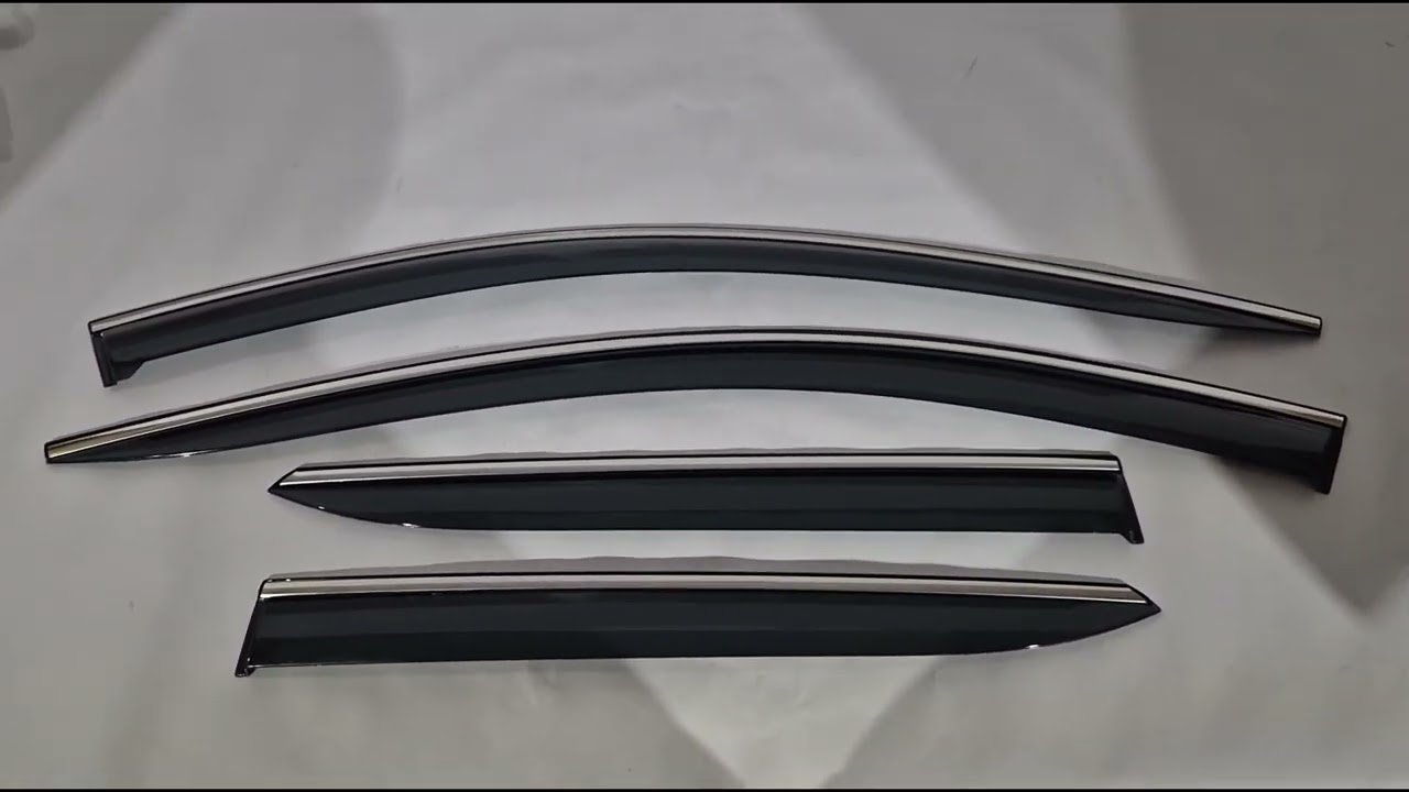 Kia Niro 2016- рр. Вітровики з хромованим молдингом Niken Luxury (2021-2023, 4 шт) Video 1