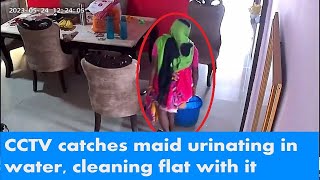 Shocking: Maid Caught on Camera Mopping Floor with