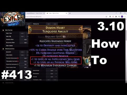 How To Craft My Amulet (+1 Intelligence Skill Gems & +1 Physical Skill Gems) 413